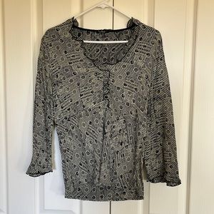 Adorable rayon top by Loco Livido, Size L, Goes well with suits